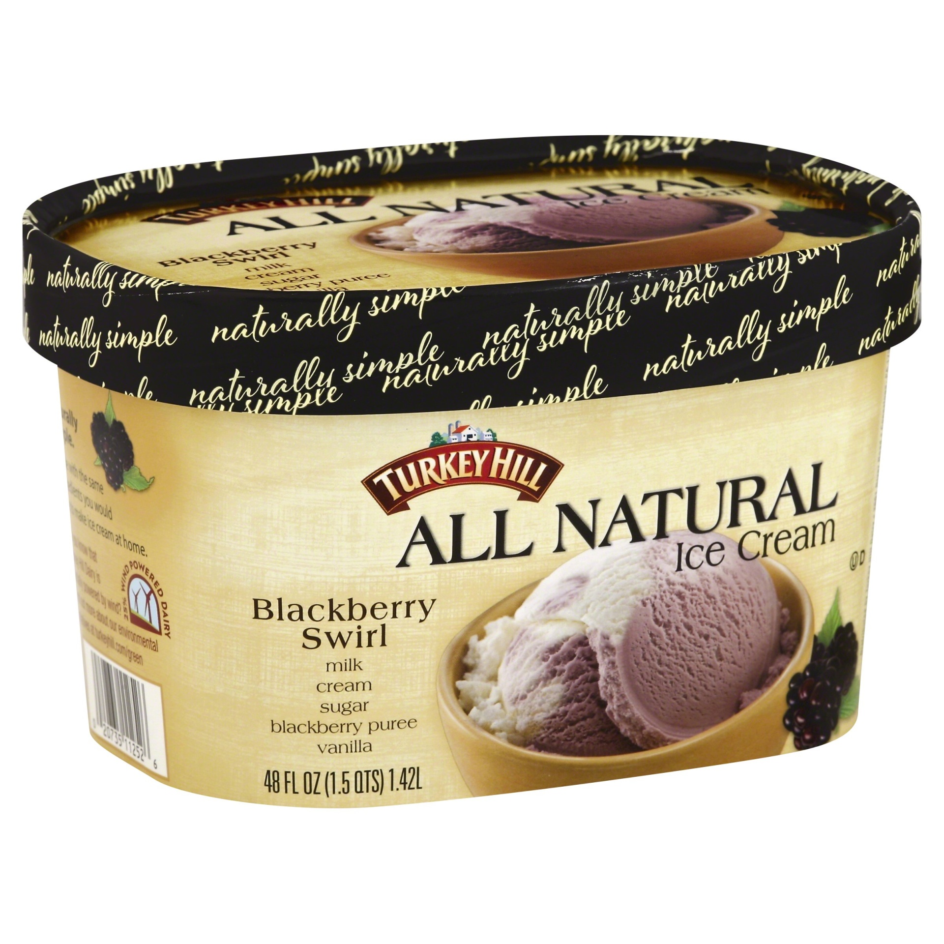 slide 1 of 8, Turkey Hill All Natural Blackberry Swirl Ice Cream, 48 fl oz