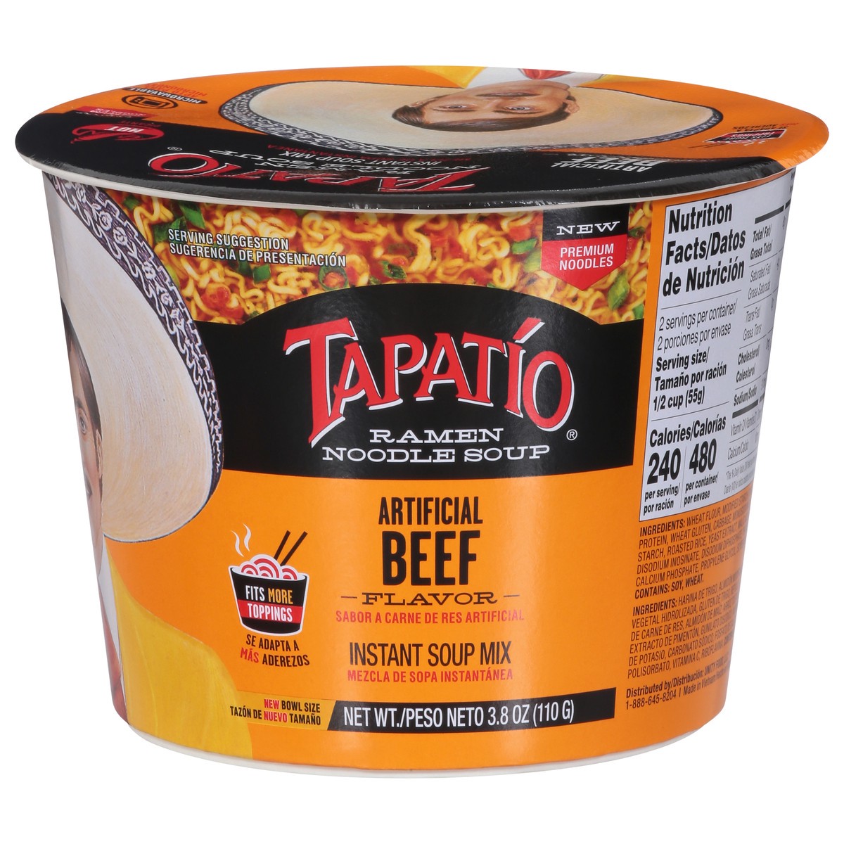 slide 1 of 1, Tapatio Beef Flavor Ramen Noodle Soup 3.8 oz, 