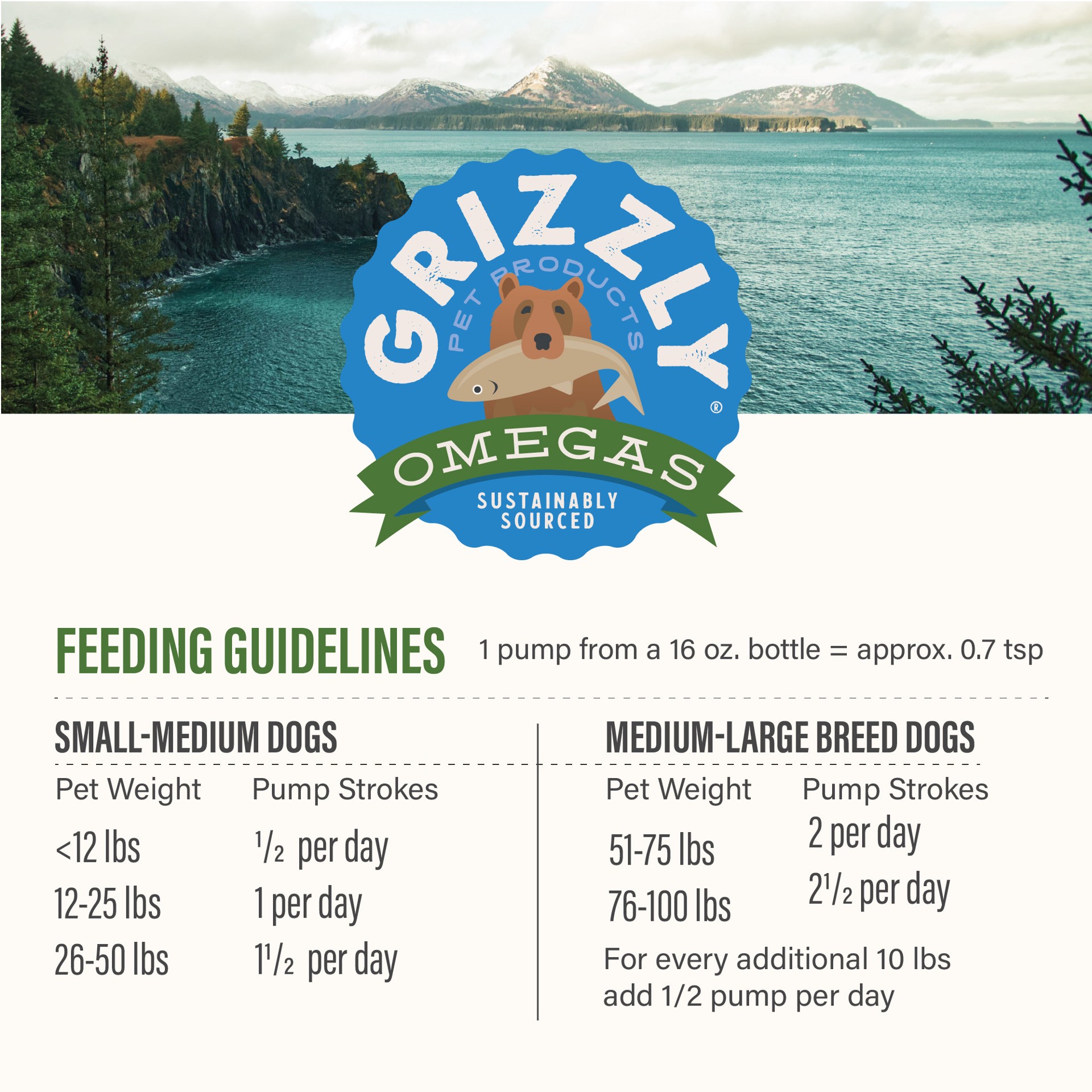 slide 4 of 9, Grizzly Algal Plus Omega 3-6-9 Food Supplement for Dogs and Cats, 16 oz. Bottle, 16 oz