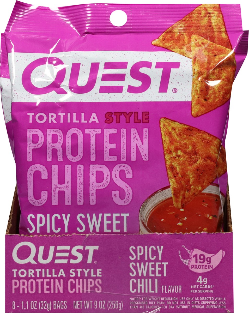 slide 12 of 13, Quest Tortilla Style Spicy Sweet Chili Flavor Protein Chips 8 - 1.1 oz Bags, 8 ct