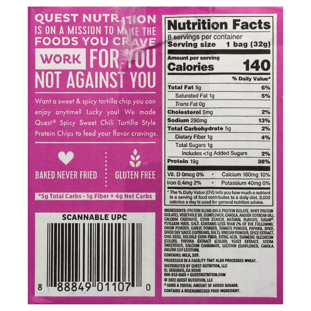 slide 5 of 13, Quest Tortilla Style Spicy Sweet Chili Flavor Protein Chips 8 - 1.1 oz Bags, 8 ct