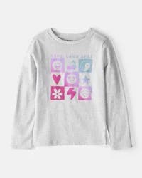 Oshkosh Girls Live Love Long-Sleeve Graphic Tee - Grey Grey M