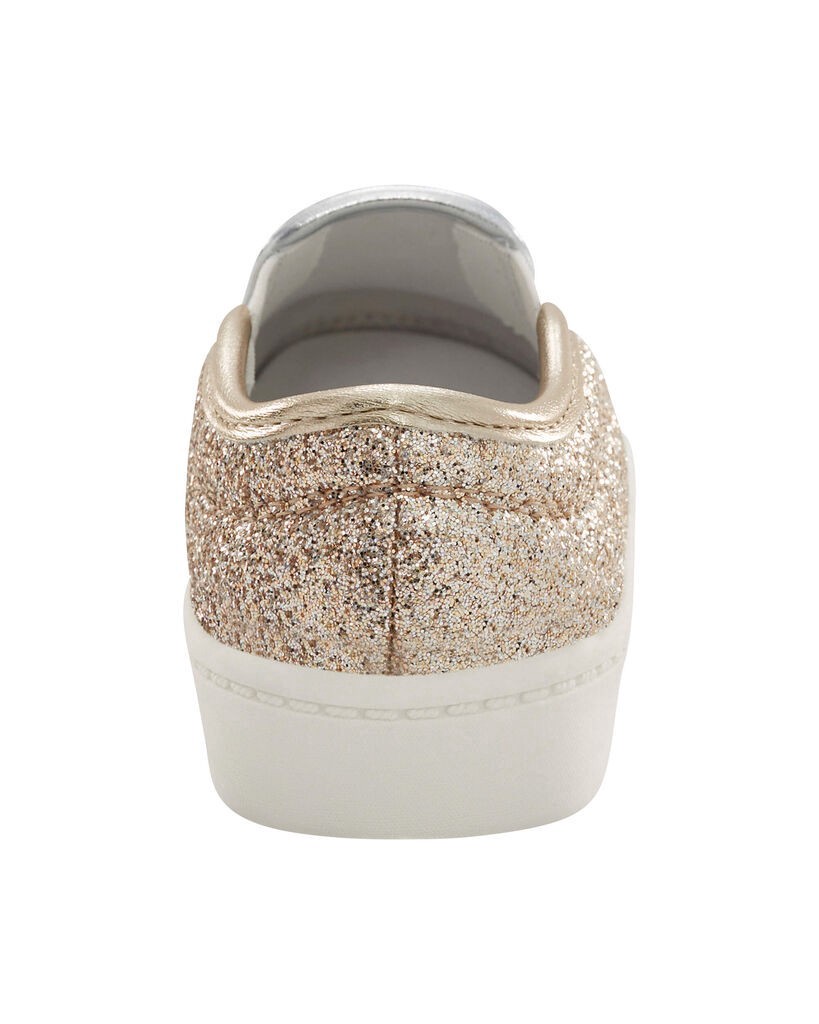 slide 3 of 6, Carter's Toddler Metallic Slip-On Casual Shoes Silver 8, 1 ct