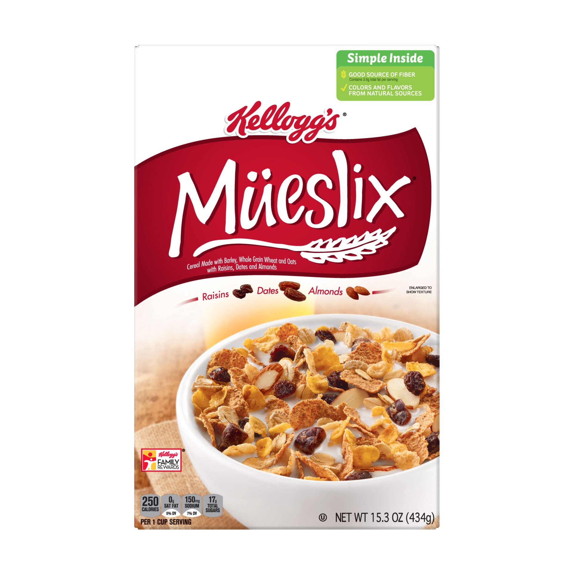 slide 2 of 7, Kellogg's Mueslix Raisin Almond Cereal, 15 oz