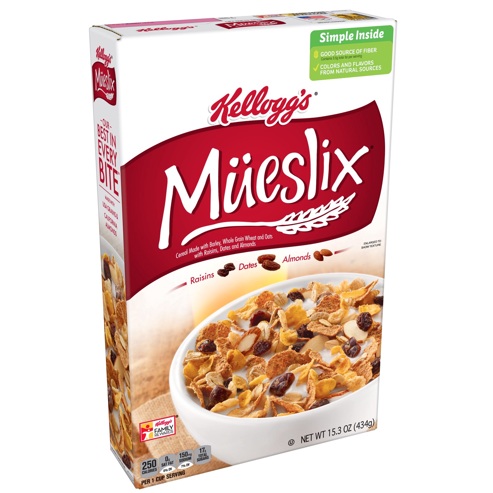 slide 1 of 7, Kellogg's Mueslix Raisin Almond Cereal, 15 oz