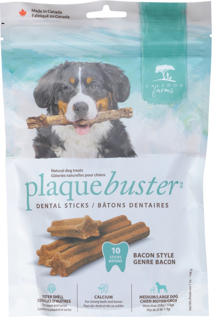 slide 2 of 15, Caledon Farms Plaque Buster Dental Sticks Natural Bacon Style Dog Treats 10 ea, 10 ct