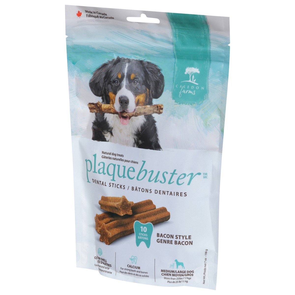 slide 6 of 15, Caledon Farms Plaque Buster Dental Sticks Natural Bacon Style Dog Treats 10 ea, 10 ct