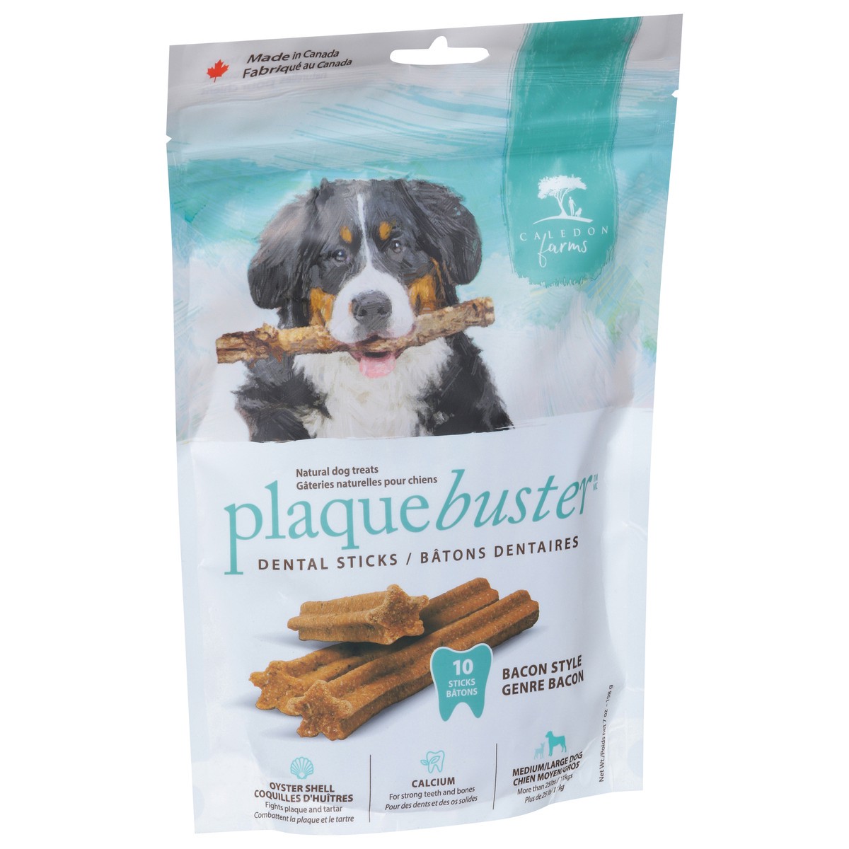 slide 12 of 15, Caledon Farms Plaque Buster Dental Sticks Natural Bacon Style Dog Treats 10 ea, 10 ct