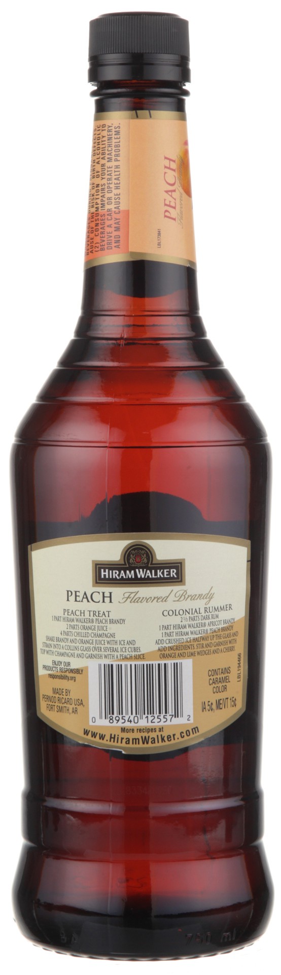 slide 2 of 4, Hiram Walker Peach Brandy 750mL Bottle, 750 ml