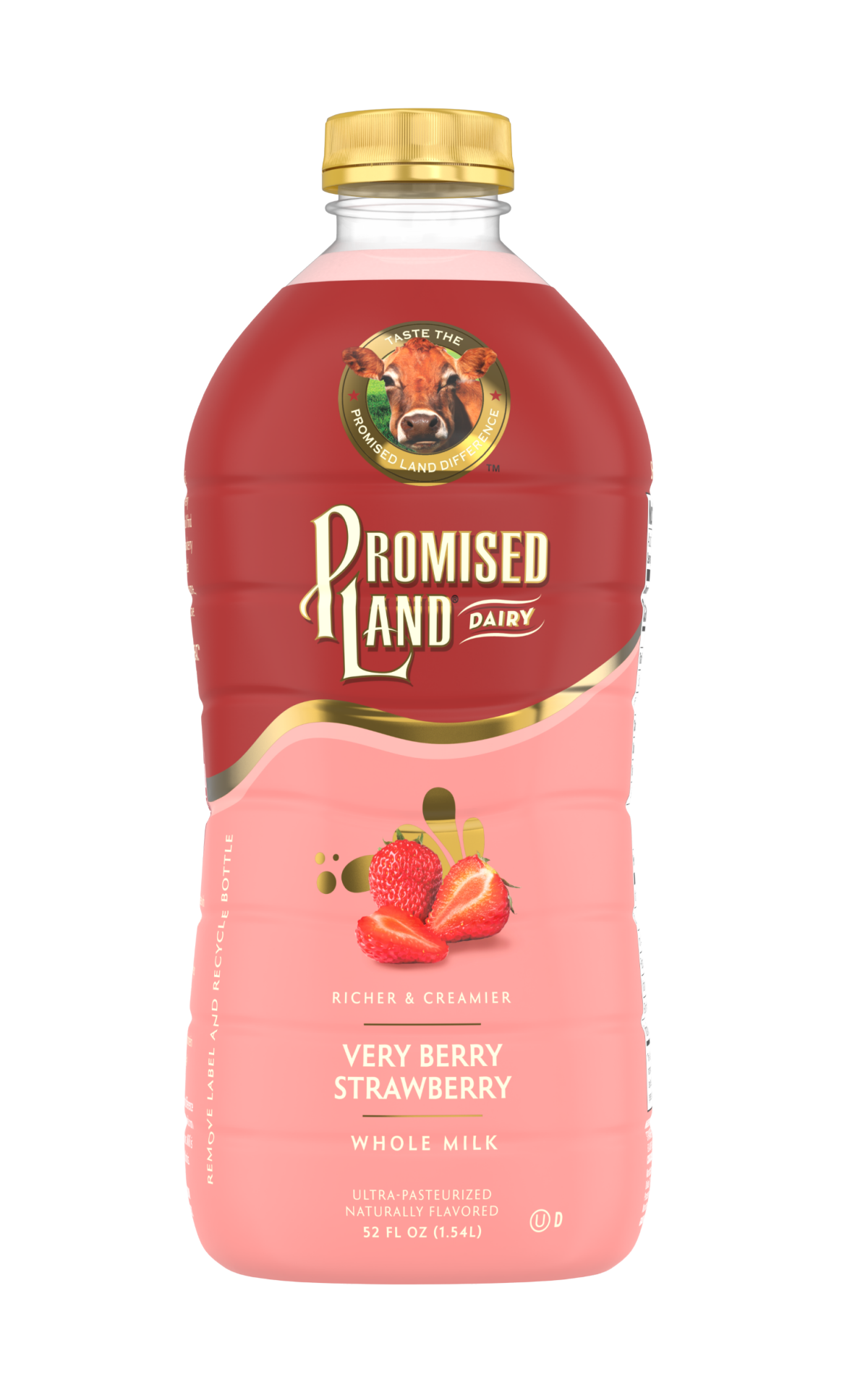 slide 1 of 5, Promised Land Whole Milk Strawberry 48 oz, 48 oz