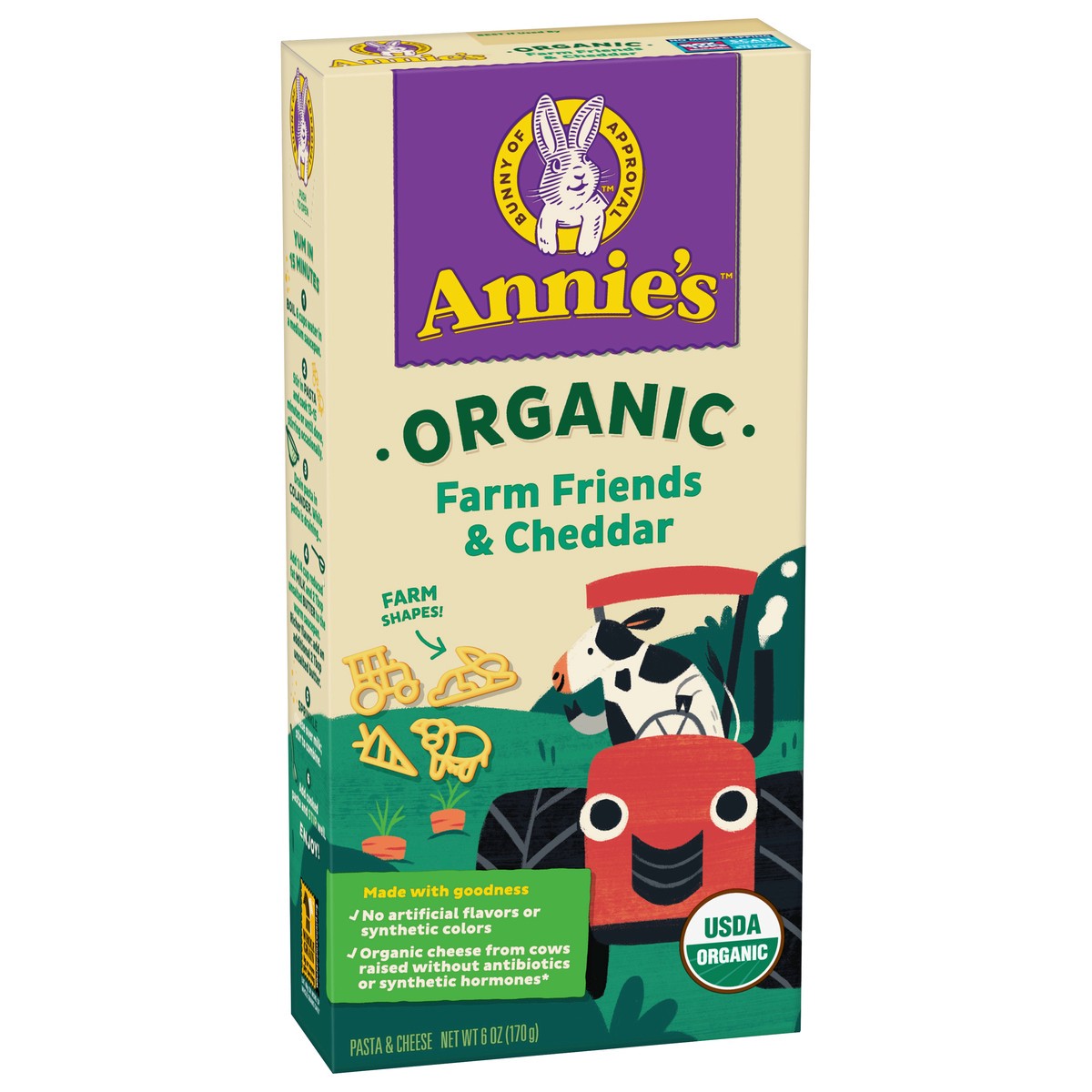 slide 7 of 9, Annie's Organic Macaroni and Cheese Dinner, Farm Friends & Cheddar, 6 oz., 6 oz