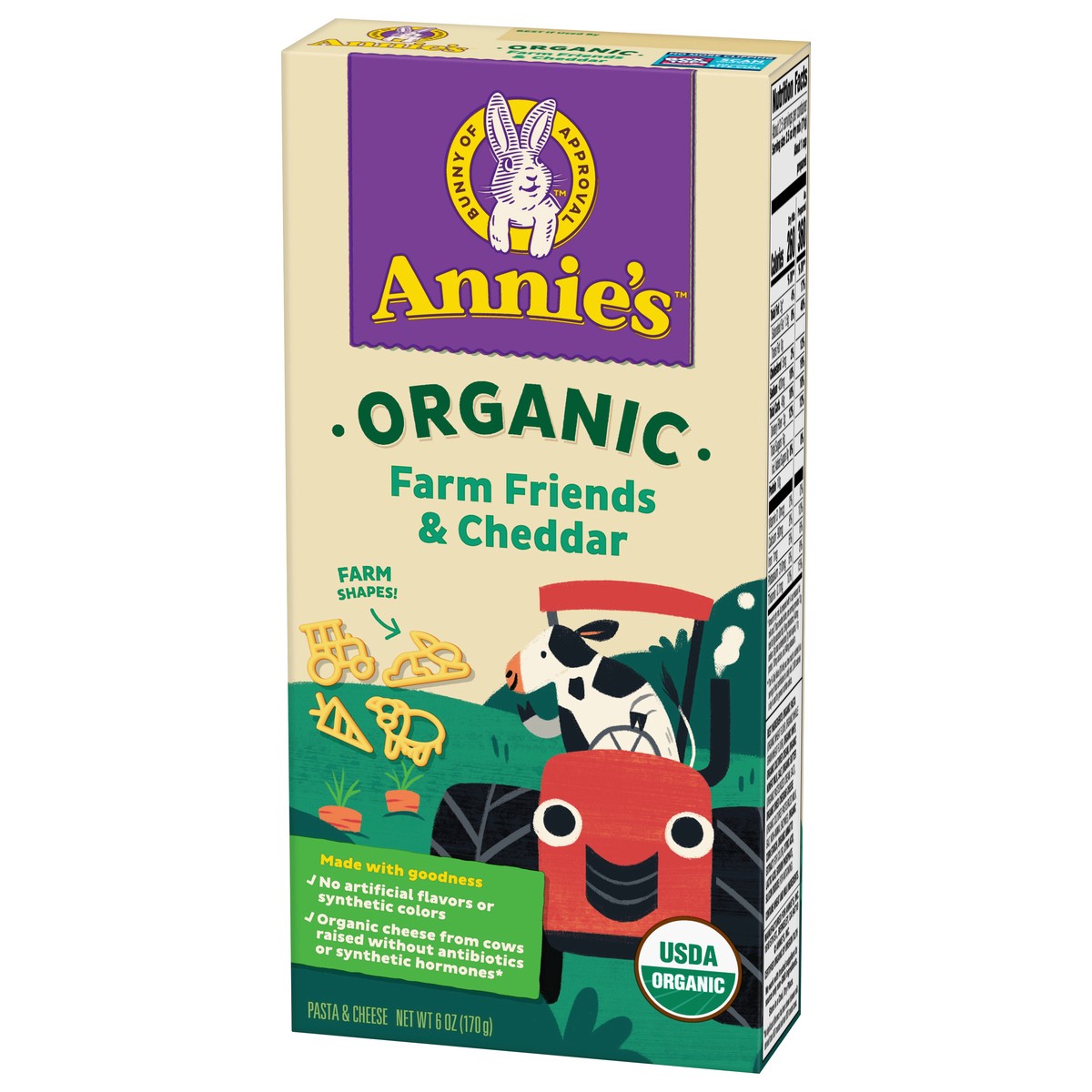 slide 2 of 9, Annie's Organic Macaroni and Cheese Dinner, Farm Friends & Cheddar, 6 oz., 6 oz