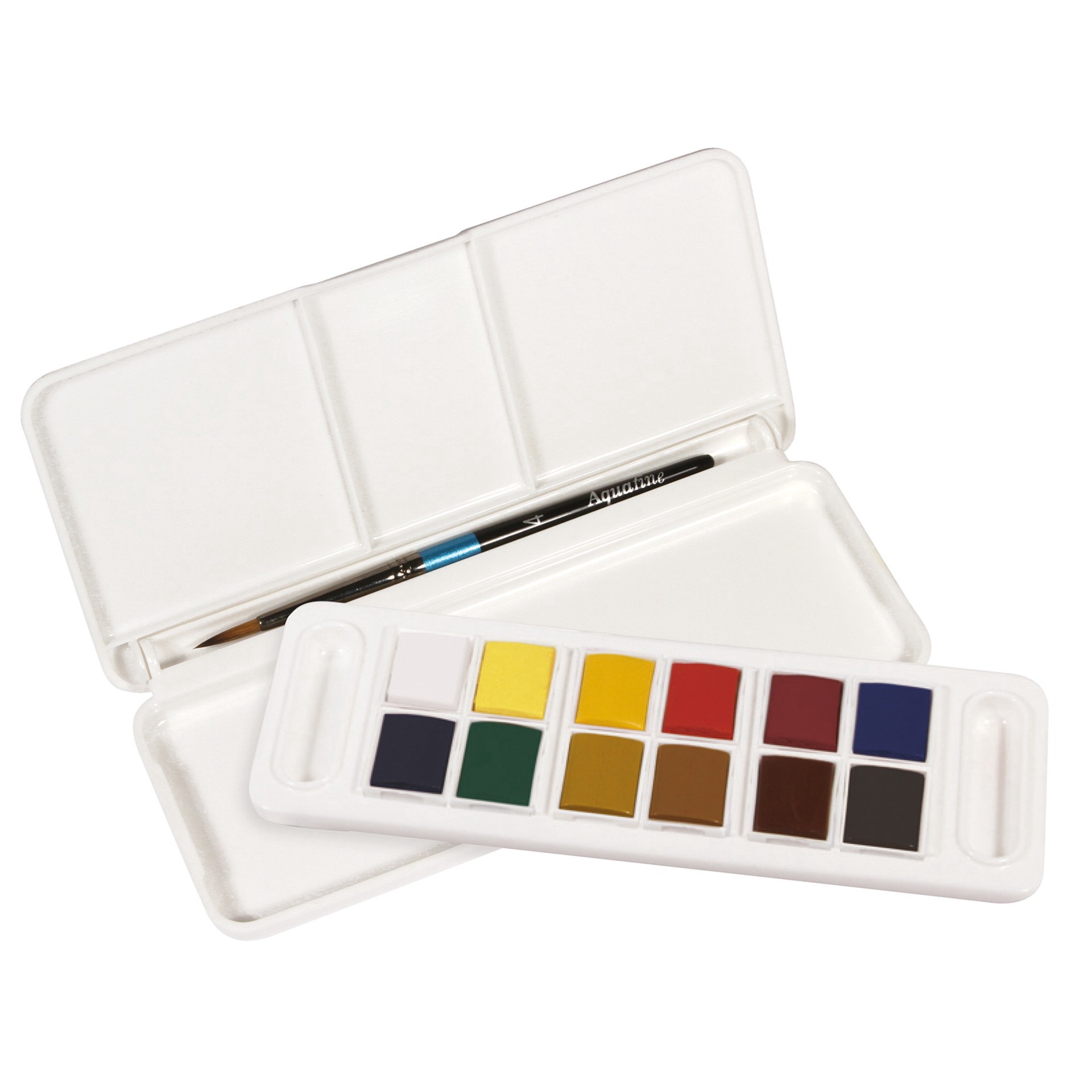 slide 6 of 6, Daler-Rowney Aquafine 12 Color Watercolor Paint Travel Set, includes 12 assorted colors