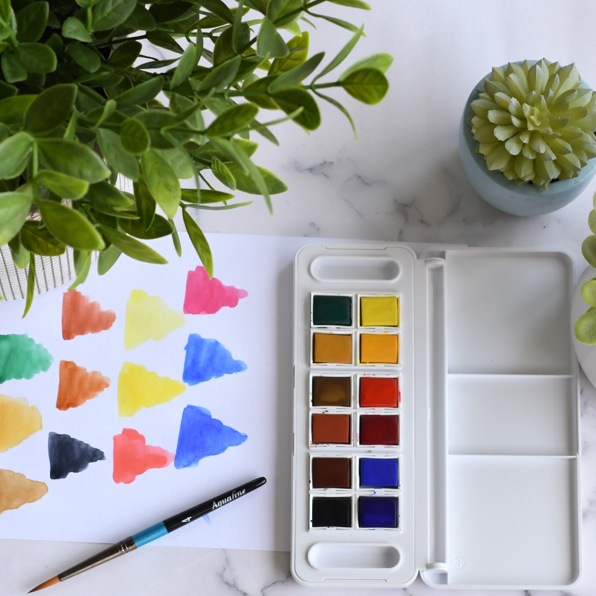 slide 3 of 6, Daler-Rowney Aquafine 12 Color Watercolor Paint Travel Set, includes 12 assorted colors