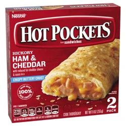 Hot Pockets Hickory Ham & Cheddar Crispy Buttery Crust Frozen Snacks 9 oz.
