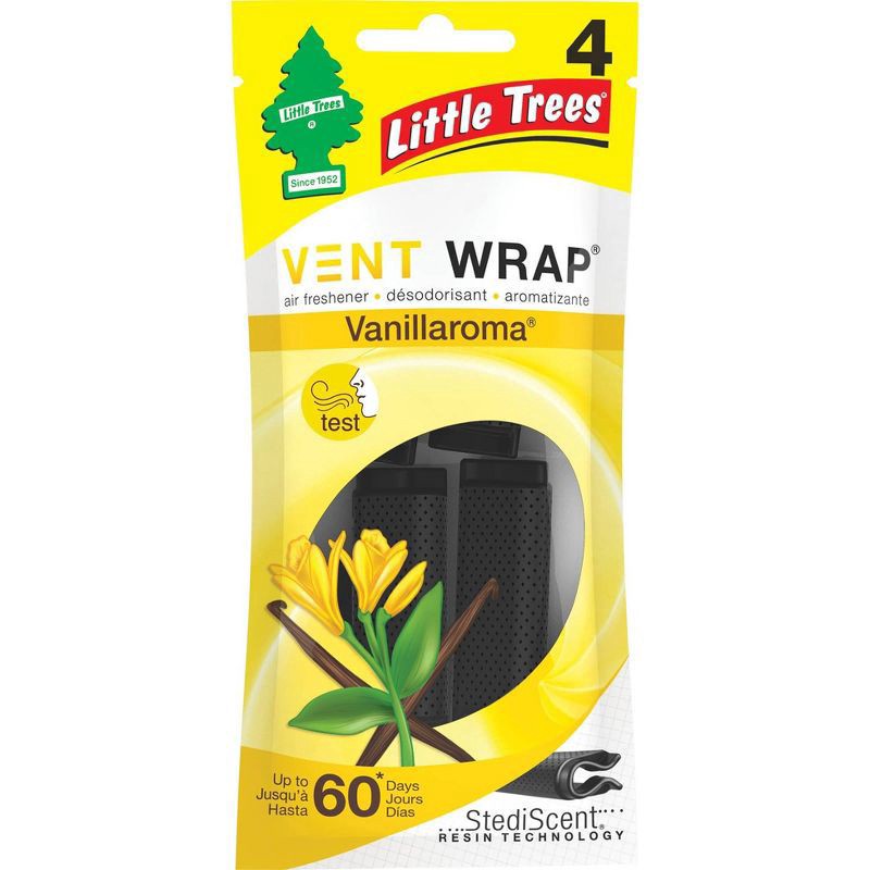 slide 1 of 4, Little Trees Vent Wrap Car Freshener - Vanillaroma, 4 ct