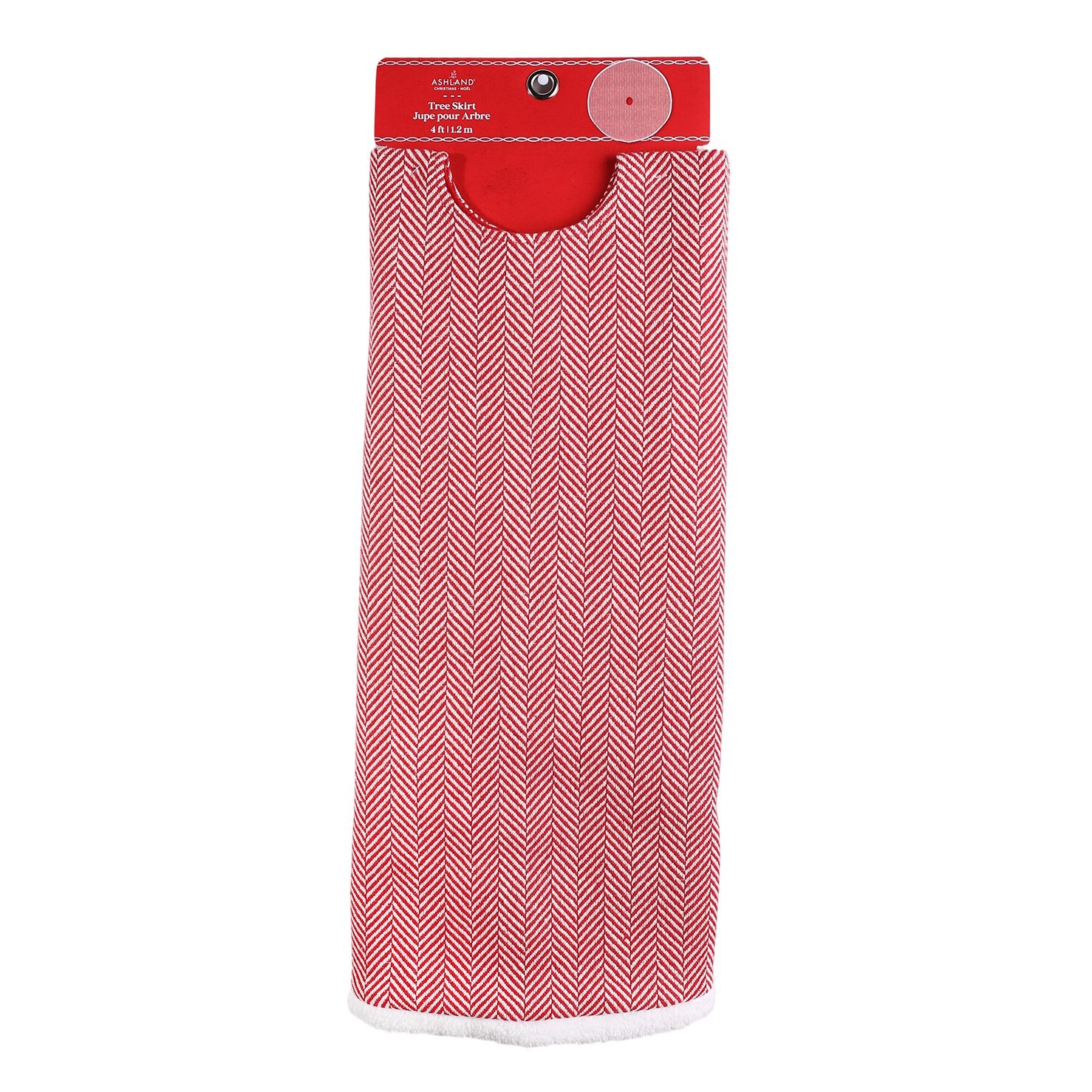 slide 2 of 2, 4ft. Red Herringbone Tree Skirt By Ashland, 4 ft