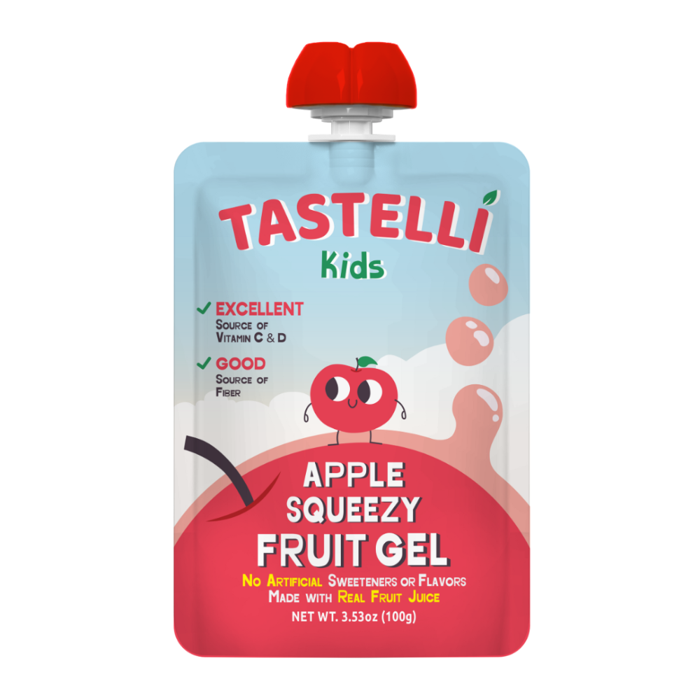 slide 2 of 2, Tastelli Kids Squeezy Fruit Gel - Apple, 3.53 oz