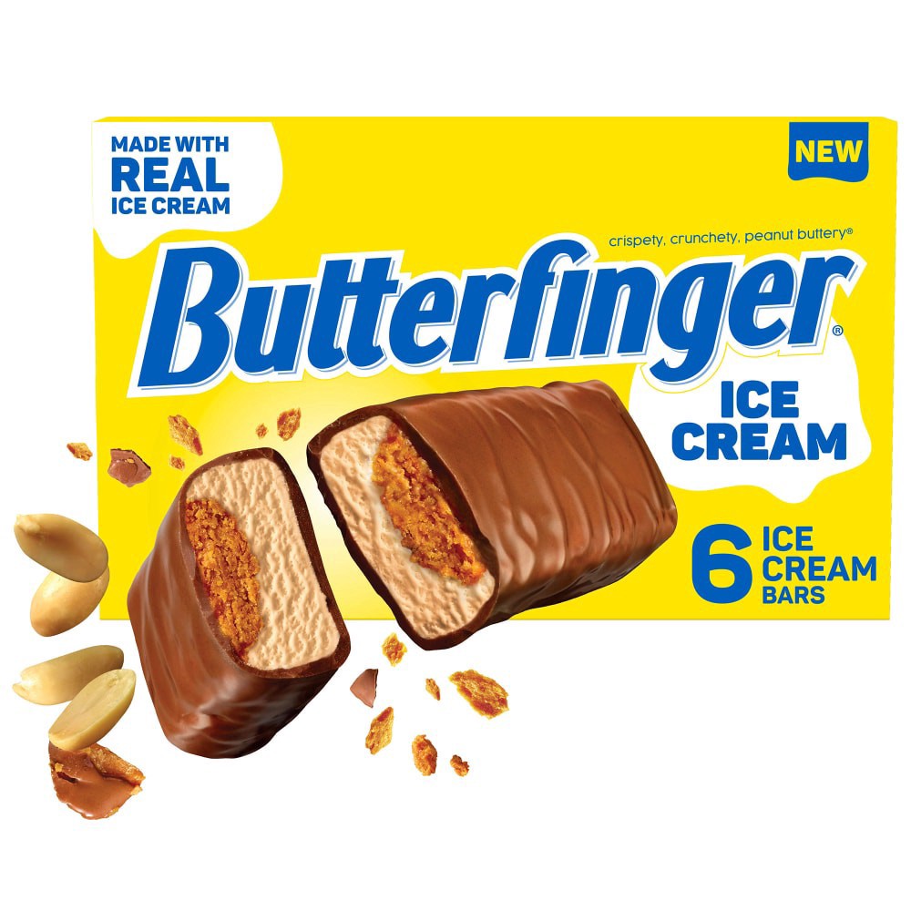 slide 1 of 4, Butterfinger Ice Cream Bars, 6 ct