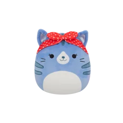 Squishmallows Blue Tabby Cat With Red Heart Polkadot Headband Plush
