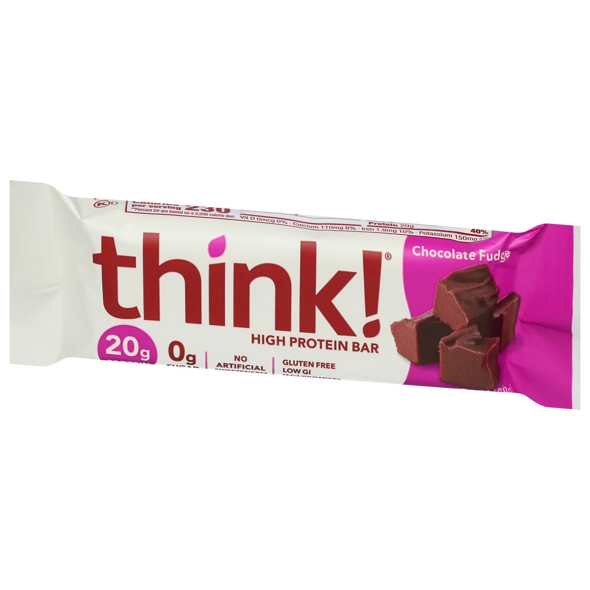 slide 12 of 13, think! thinkThin Chocolate Fudge Protein Bar, 2.1 oz