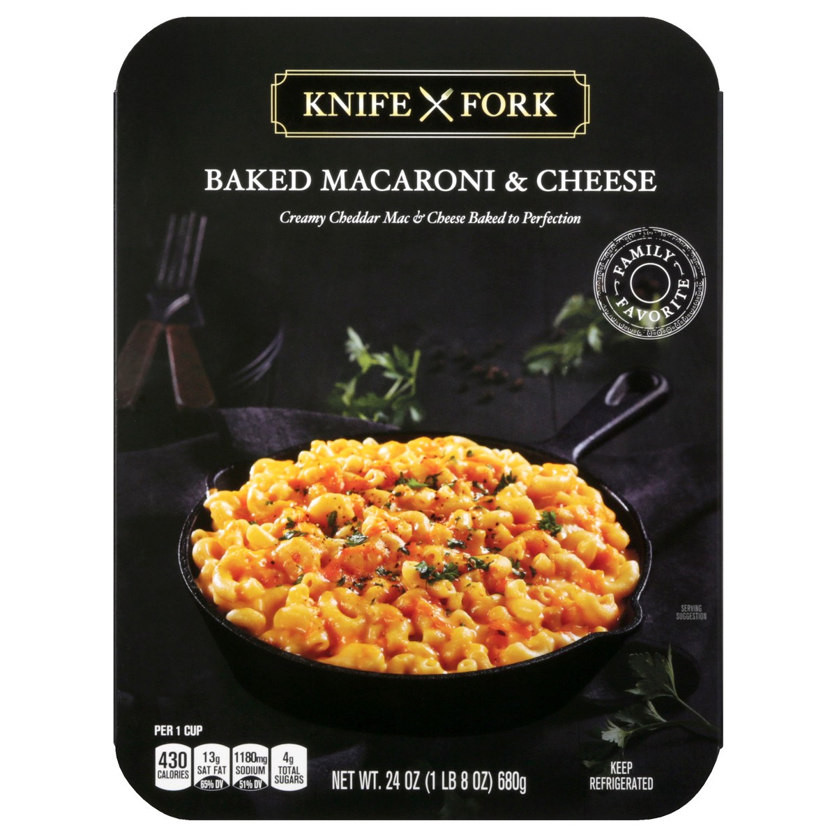 slide 1 of 13, Knife Fork Baked Macaroni & Cheese 24 oz, 24 oz