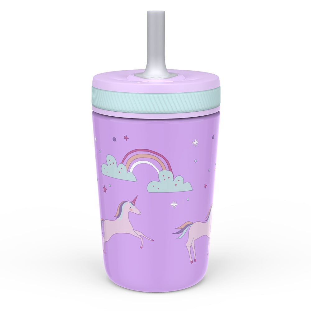 slide 2 of 3, Fanciful Unicorn Antimicrobial Stainless Steel Double Wall Vacuum Leakproof Straw Kelso Tumbler, 12 oz