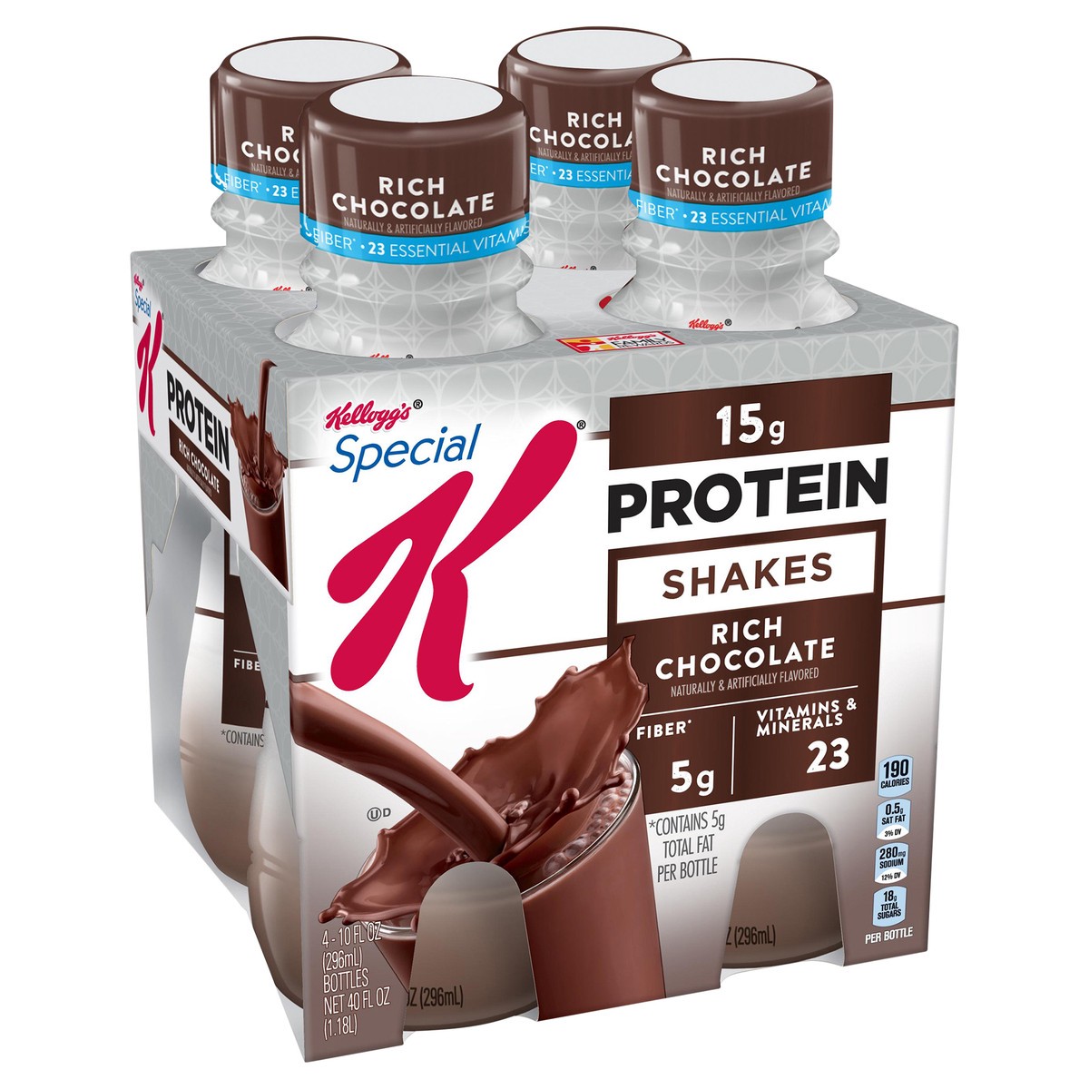 slide 7 of 7, Special K Kellogg's Special K Protein Shakes, Rich Chocolate, 40 oz, 4 Count, 43.88 oz