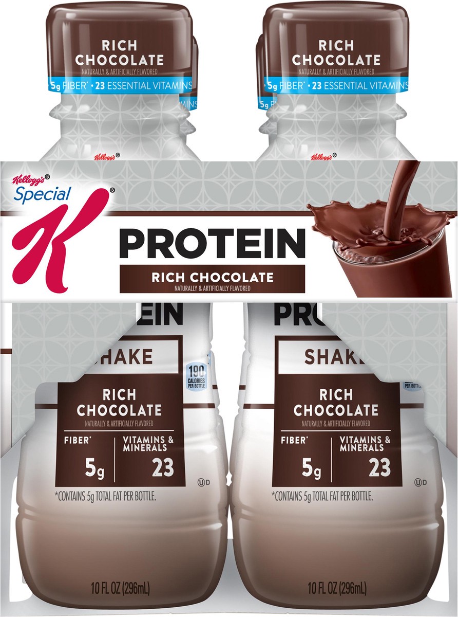 slide 4 of 7, Special K Kellogg's Special K Protein Shakes, Rich Chocolate, 40 oz, 4 Count, 43.88 oz