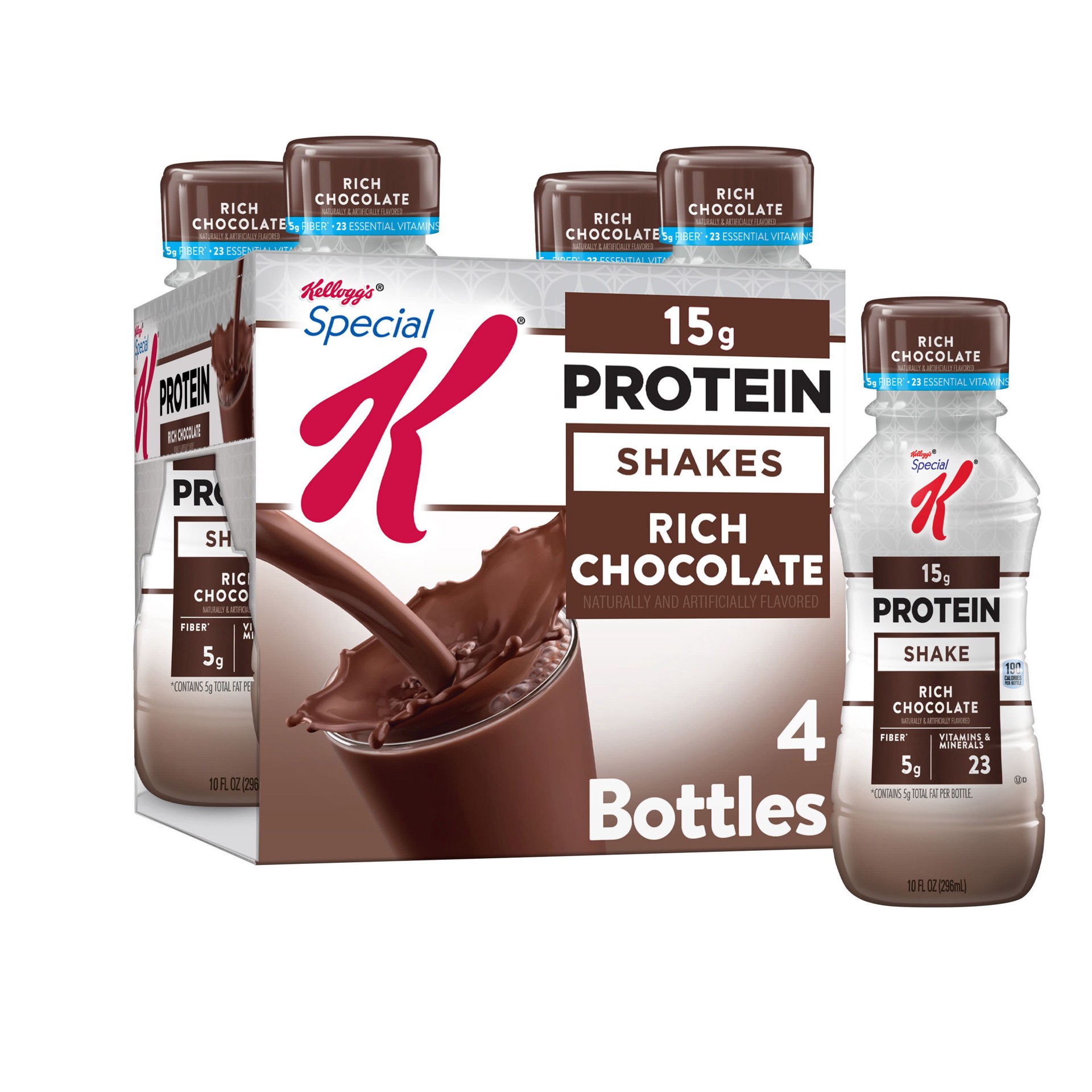 slide 1 of 7, Special K Kellogg's Special K Protein Shakes, Rich Chocolate, 40 oz, 4 Count, 43.88 oz
