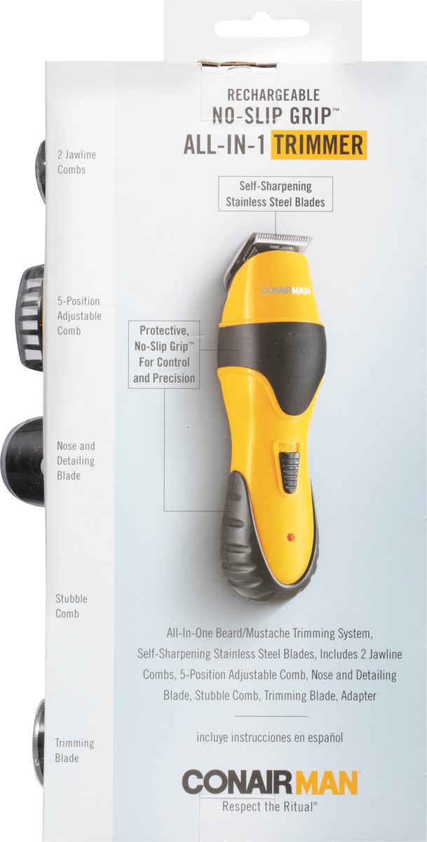 slide 5 of 9, ConairMan Rechargeable No-Slip Grip All-in-1 Trimmer 1 ea, 1 ct