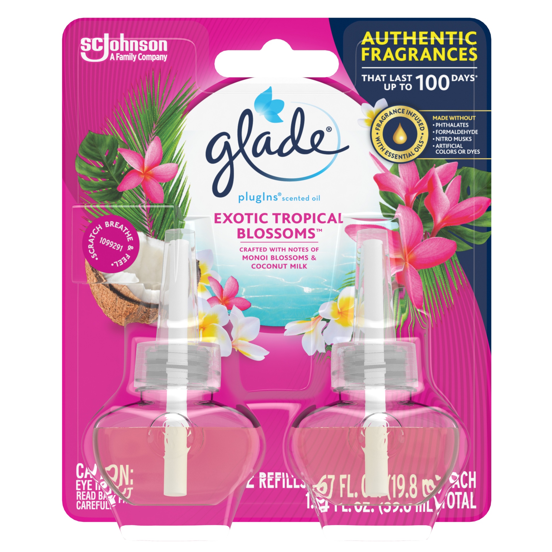 Glade Piso 2 Ct Refills Tropical Blossom 6.8 oz Shipt