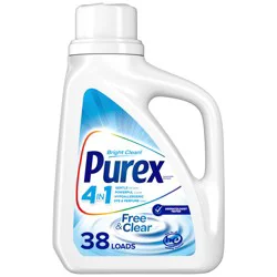 Purex Liquid Laundry Detergent, Free & Clear, 50 Fluid Ounces, 38 Loads