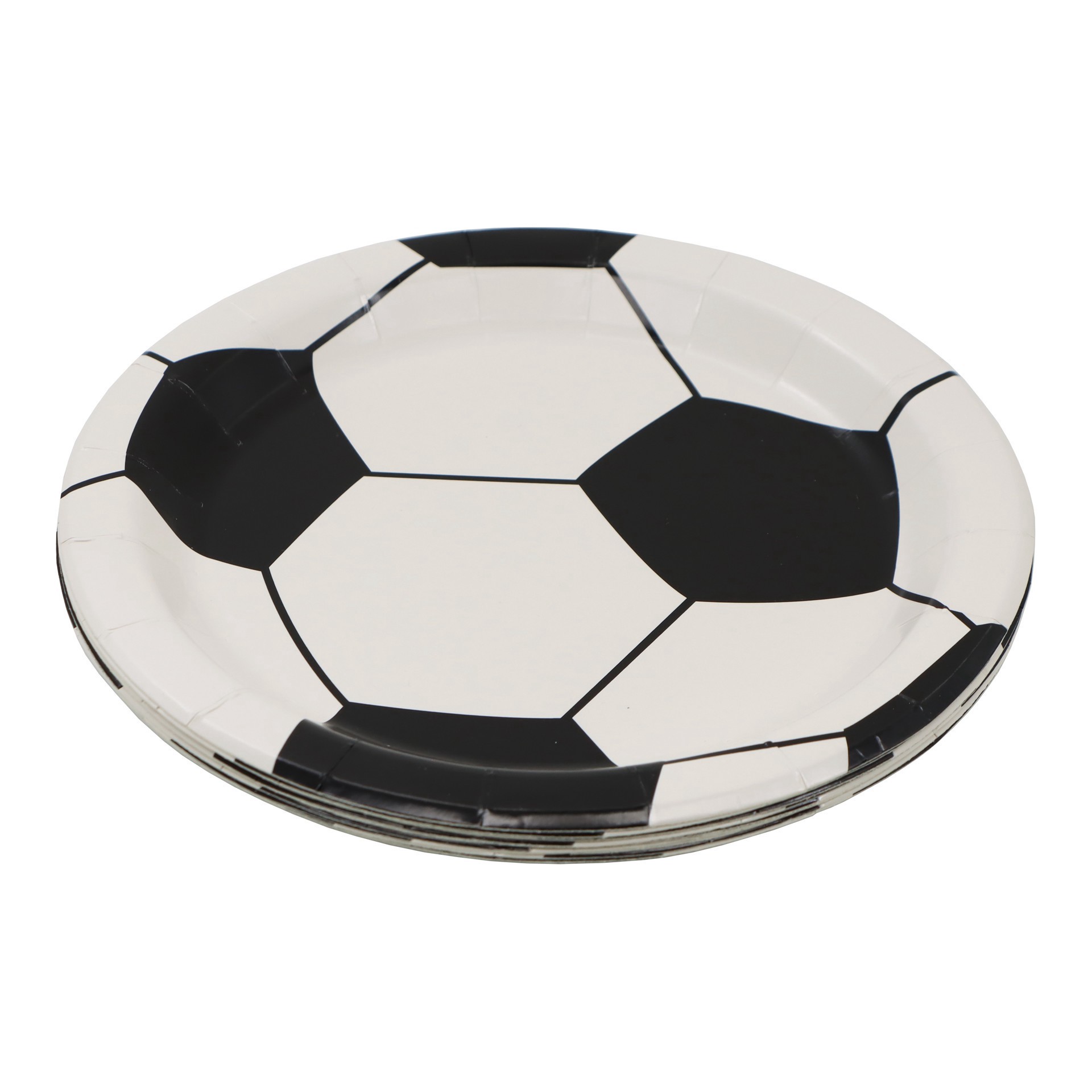 slide 2 of 2, 7" Soccer Ball Paper Snack Plates, 10ct. By Celebrate It, 10 ct
