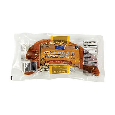 slide 1 of 1, Hill Country Fare Cheddar Smoked Sausage with Natural Casing, 13 oz