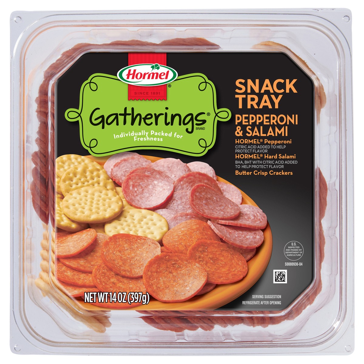 slide 2 of 2, HORMEL GATHERINGS Snack Tray Pepperoni and Salami, 14 oz