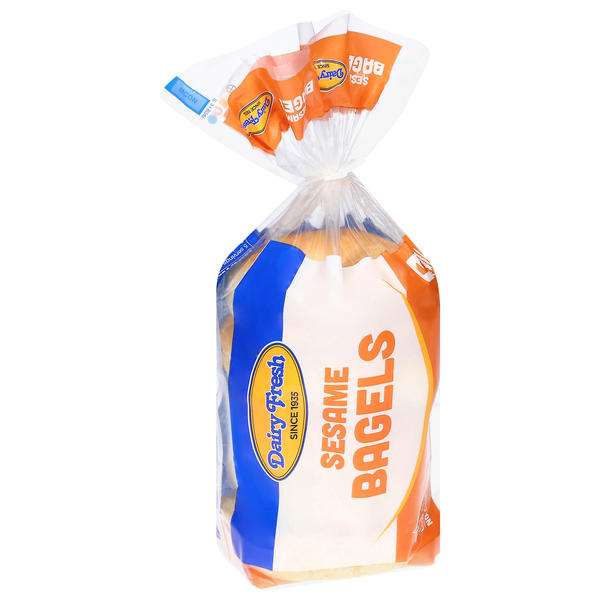 slide 1 of 8, Dairy Fresh Sesame Bagels 14.25 oz, 14.5 oz