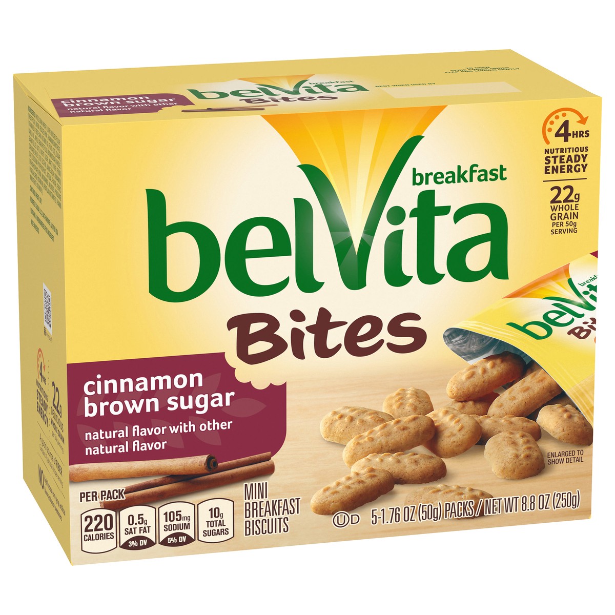 slide 7 of 9, belVita Cinnamon Brown Sugar Mini Breakfast Biscuit Bites, 5 Packs - INNER PACK, 0.55 lb