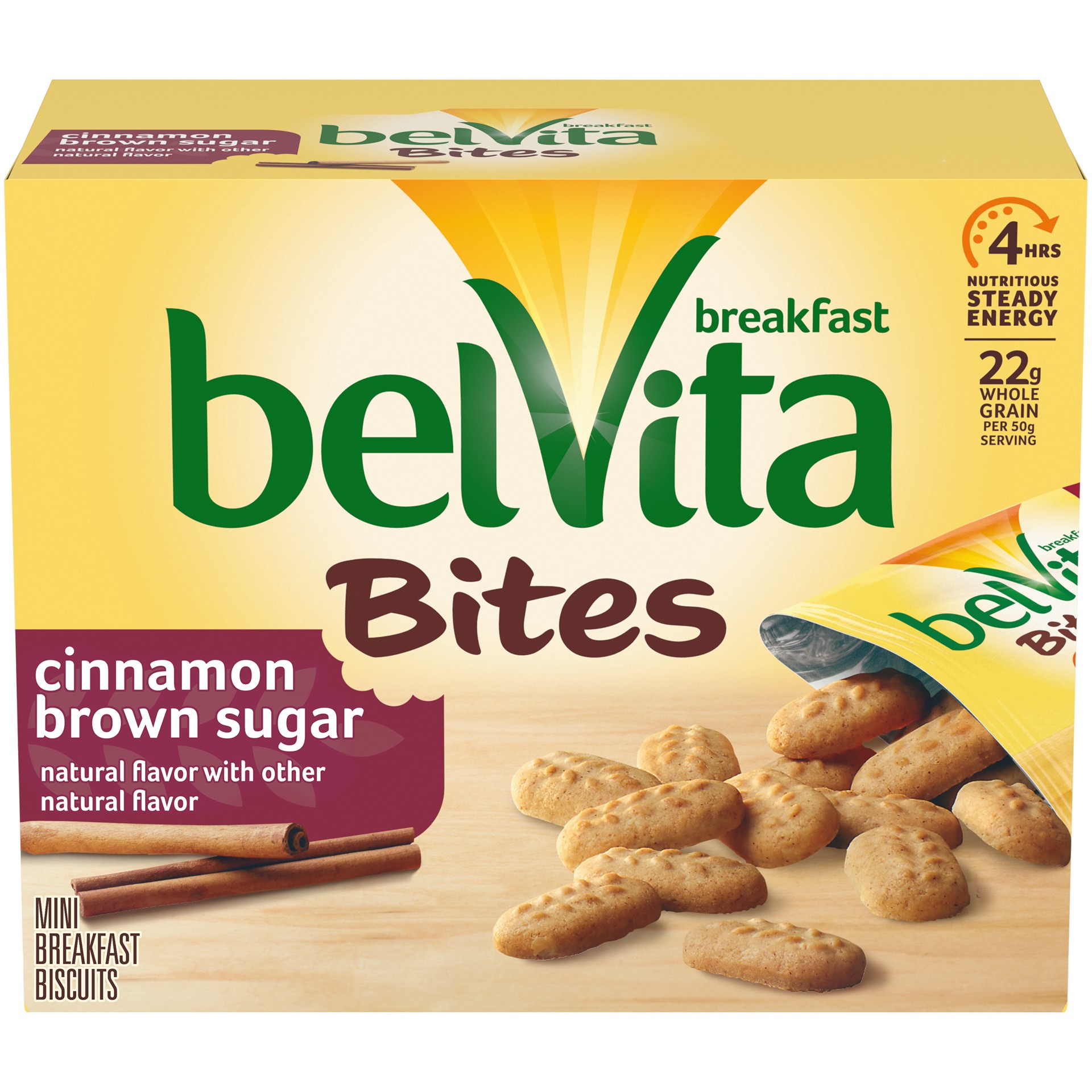 slide 1 of 9, belVita Cinnamon Brown Sugar Mini Breakfast Biscuit Bites, 5 Packs, 0.55 lb