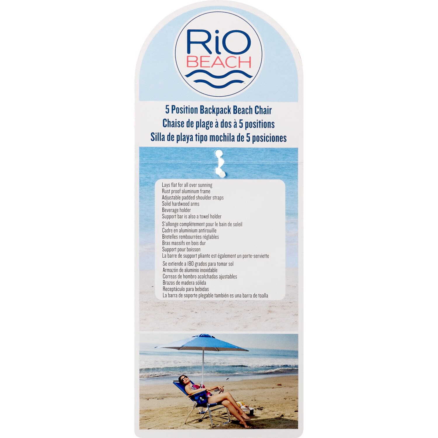 slide 3 of 3, Rio Brands Rio Beach 5-Position Backpack Beach Chair, 1 ct