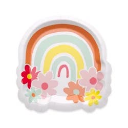 American Greetings 10-Count 7" Birthday Paper Plates, Rainbow