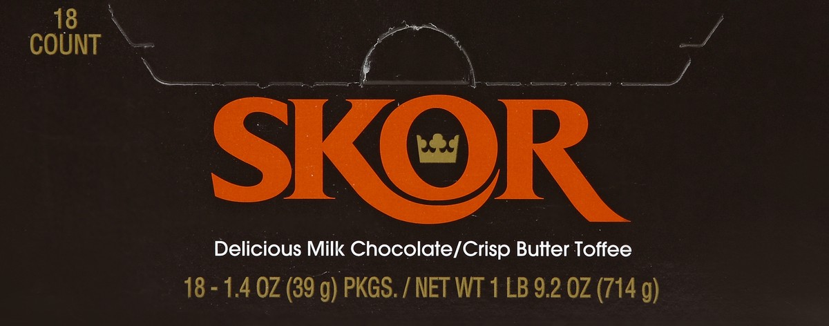 slide 2 of 4, Skor Crisp Butter Toffee and Chocolate Candy Bars, 1.4 oz (18 Count), 1.4 oz