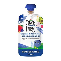 Once Upon a Farm Organic Dairy-Free Apple-Berry Avocado Oat Milk Smoothie - 3.2 oz