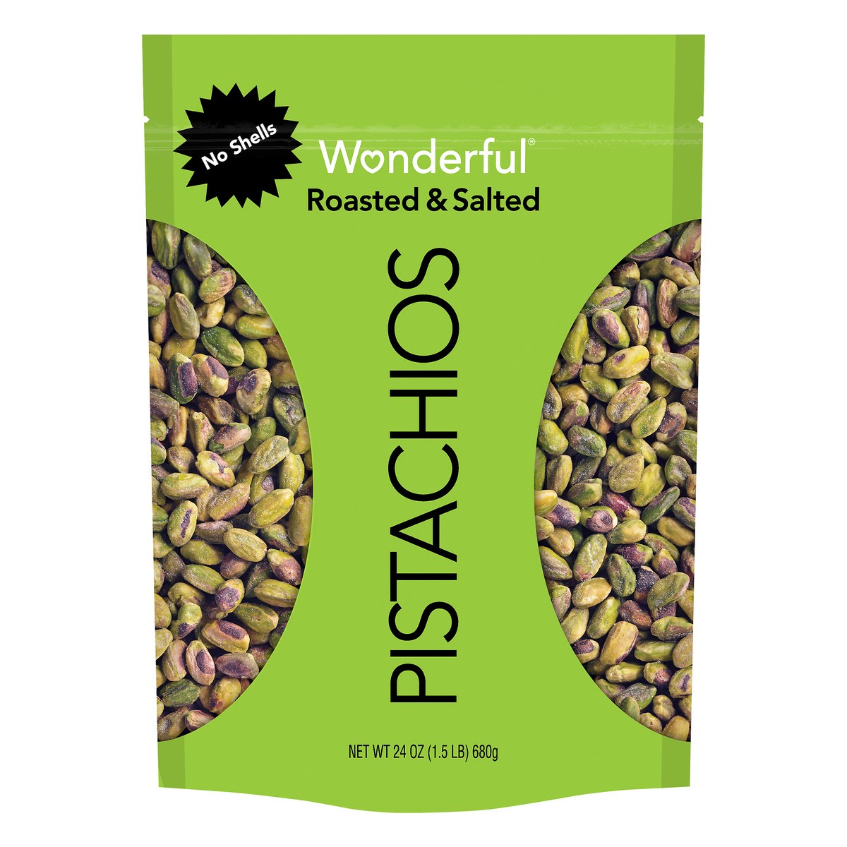 slide 5 of 7, Wonderful Pistachios, No Shells Roasted & Salted Nuts, 24 Ounce Resealable Pouch, 24 oz