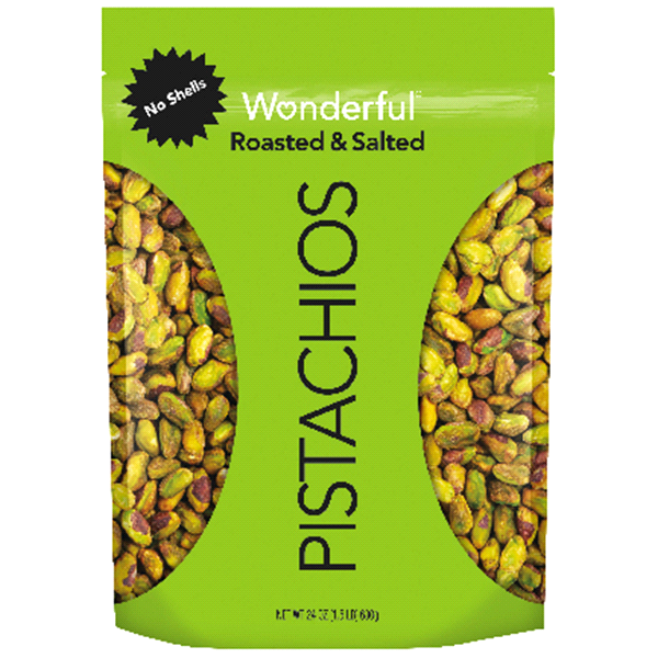 slide 1 of 1, Wonderful Roasted and Salted Pistachios No Shells, 24 oz