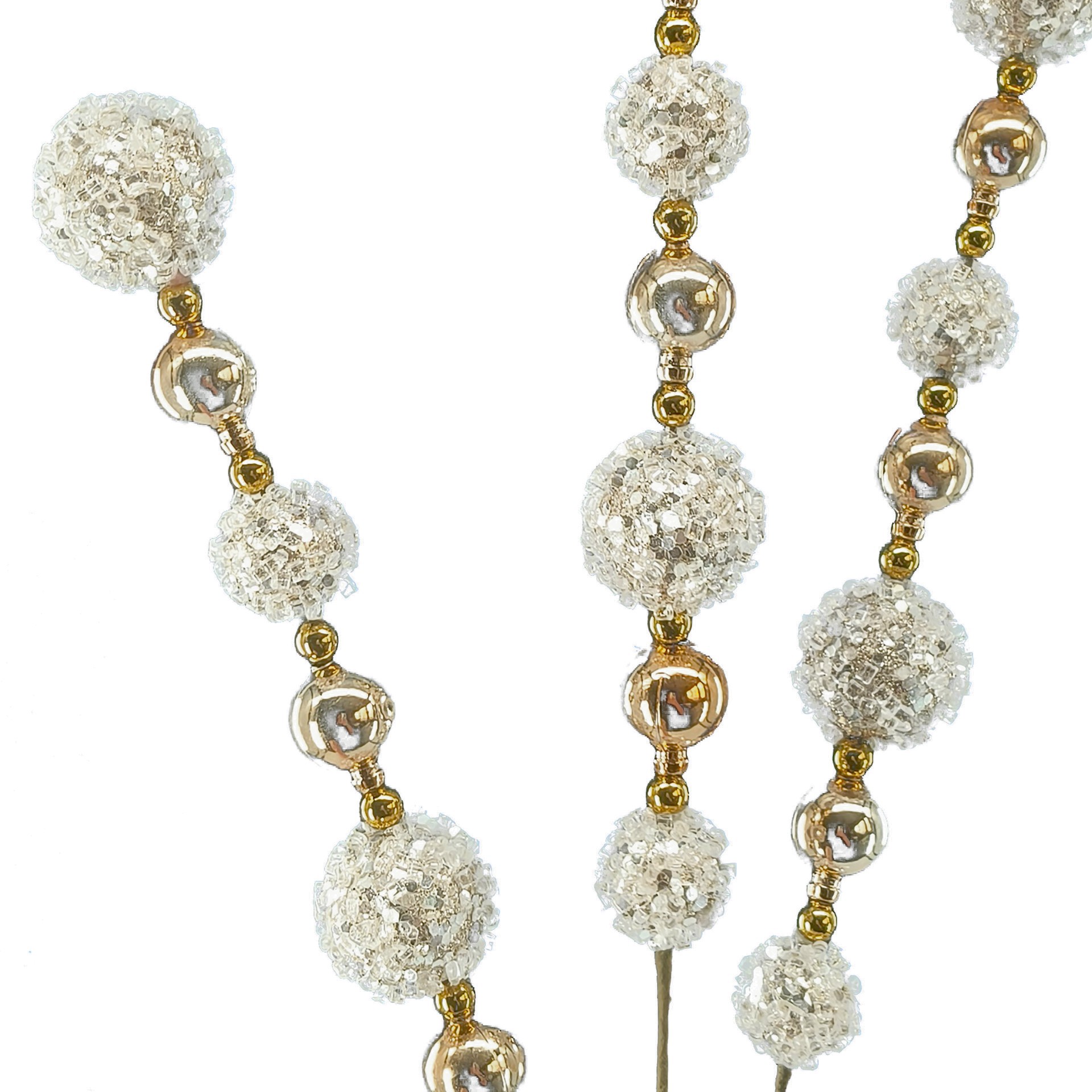 slide 2 of 3, 28" Champagne Ornament Balls Stem By Ashland, 28 in