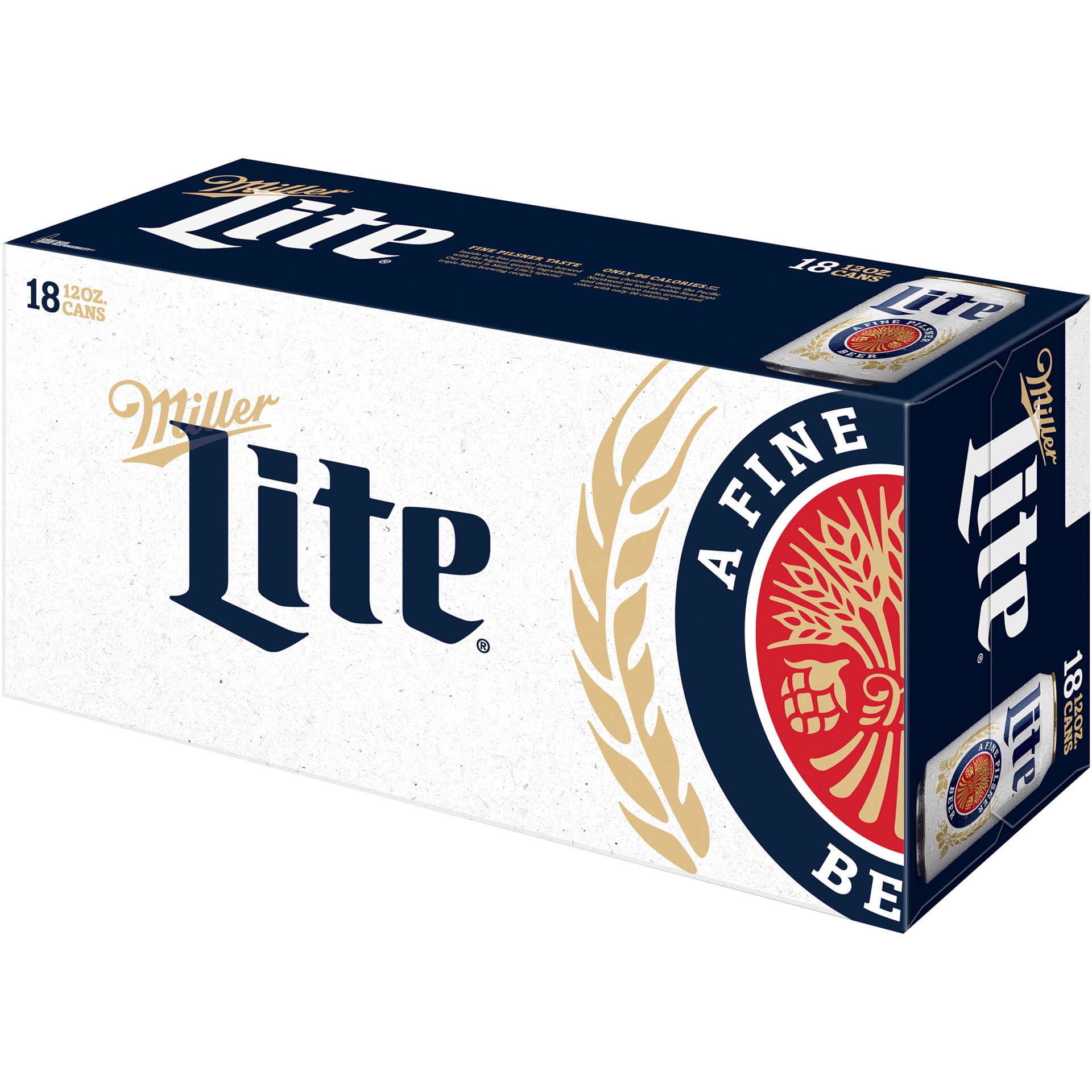 slide 5 of 5, Miller Lite Lager Beer, 4.2% ABV, 18-pack, 12-oz. beer cans, 18 ct; 12 oz