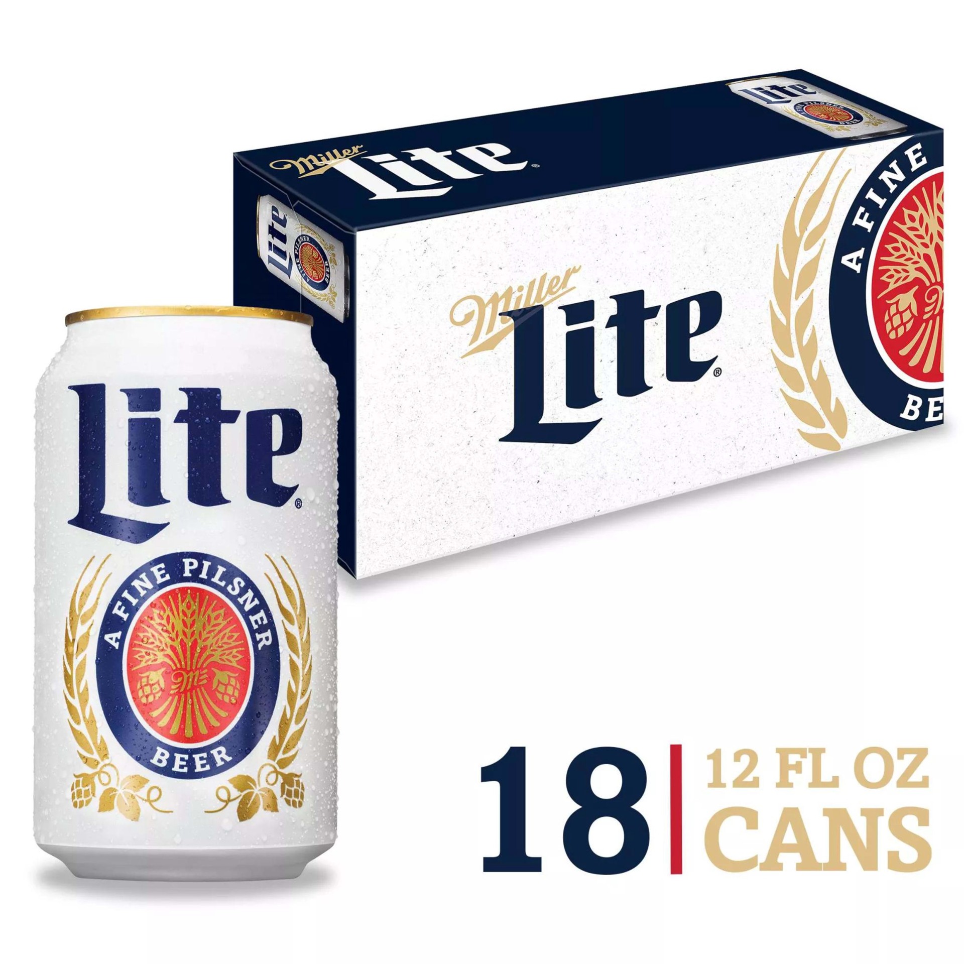 slide 1 of 5, Miller Lite Beer, 18 oz