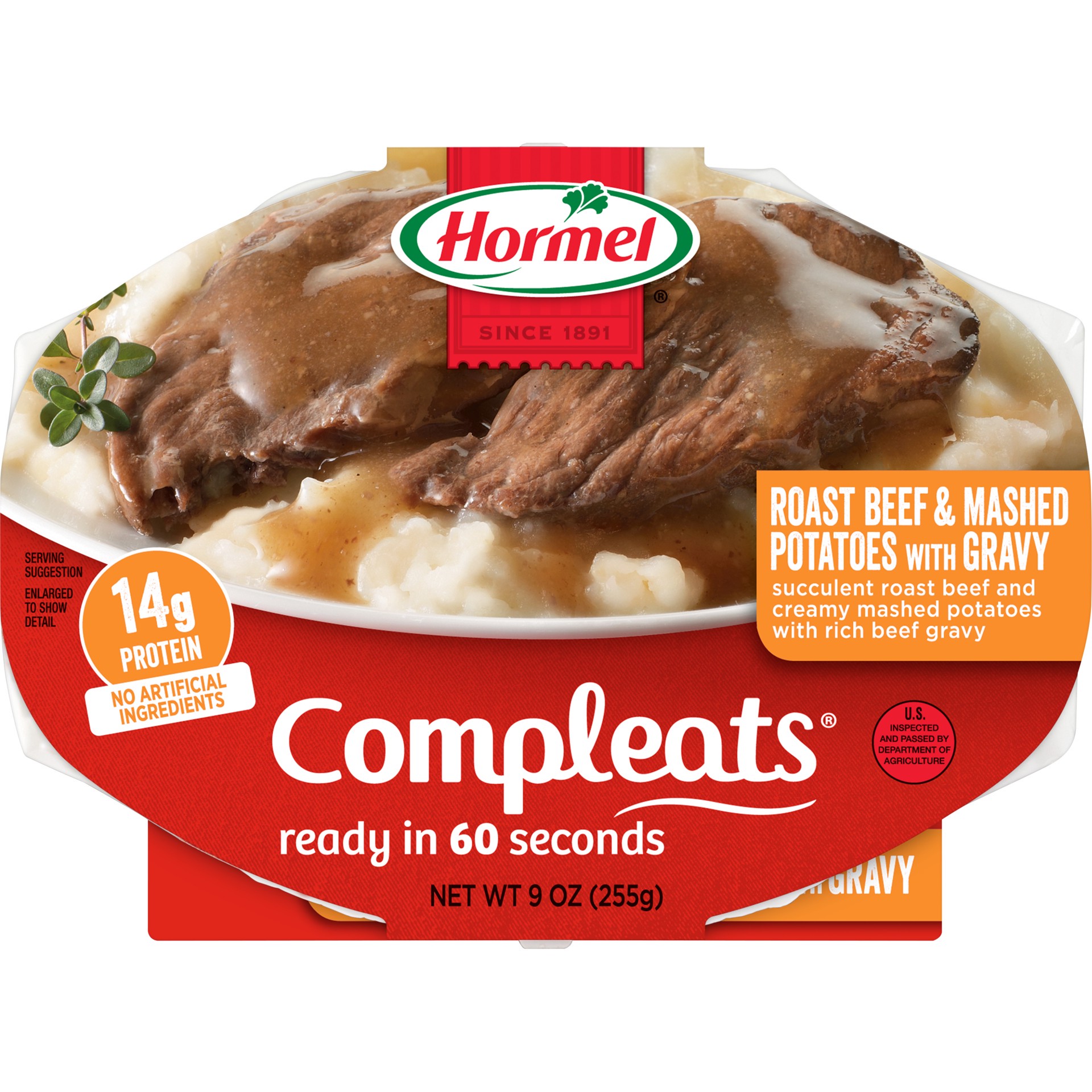 slide 1 of 6, Hormel COMPLEATS Roast Beef & Gravy With Mashed Potatoes, 10 oz
