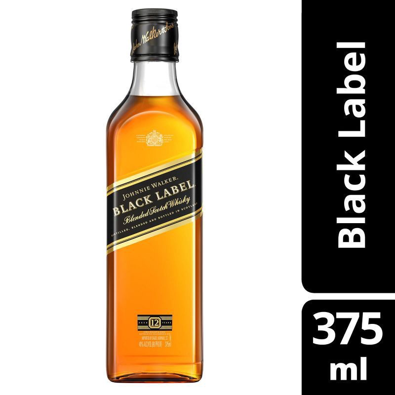 slide 1 of 7, Johnnie Walker Black Label Blended Scotch Whisky, 375 mL, 375 ml